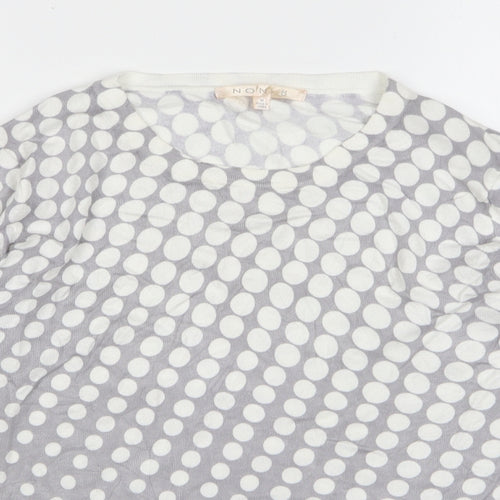 Noni B Womens Grey Round Neck Polka Dot Viscose Pullover Jumper Size M