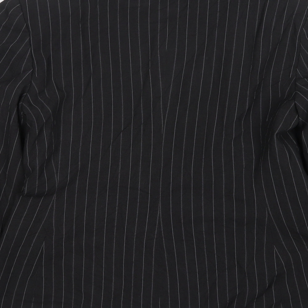 Marks and Spencer Womens Grey Striped Polyester Jacket Suit Jacket Size 12
