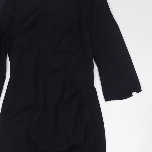 Caroline Kilkenny Womens Blue Polyester Pencil Dress Size 10 Round Neck Zip