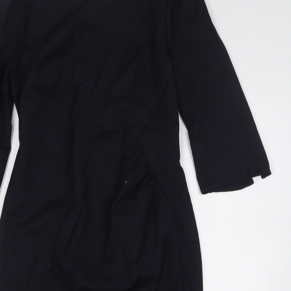Caroline Kilkenny Womens Blue Polyester Pencil Dress Size 10 Round Neck Zip