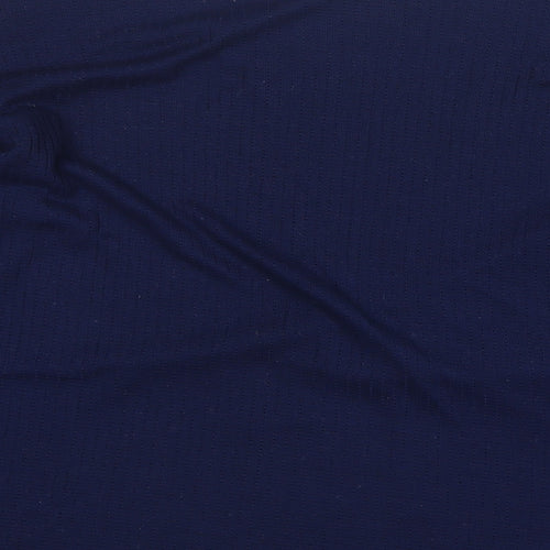 Boohoo Womens Blue Boat Neck Polyester Pullover Jumper Size 22