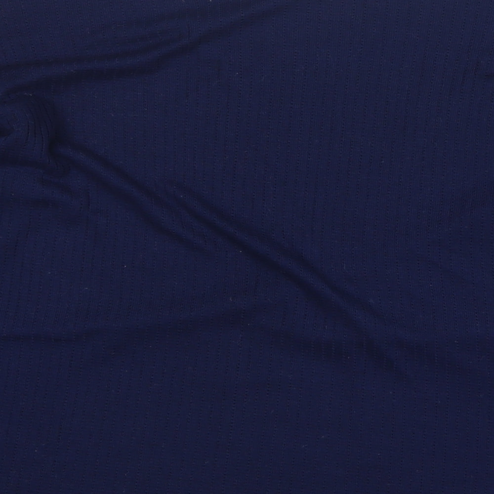 Boohoo Womens Blue Boat Neck Polyester Pullover Jumper Size 22