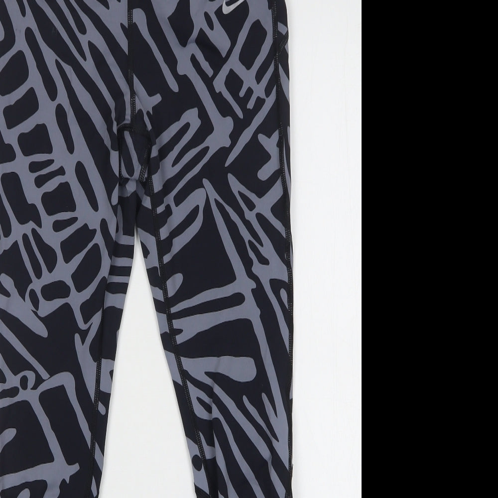 Nike Womens Green Geometric Nylon Compression Leggings Size M L27 in Regular Pullover