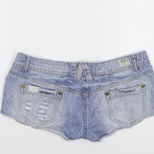 SoulCal&Co Womens Blue Cotton Hot Pants Shorts Size 12 L3 in Regular Button