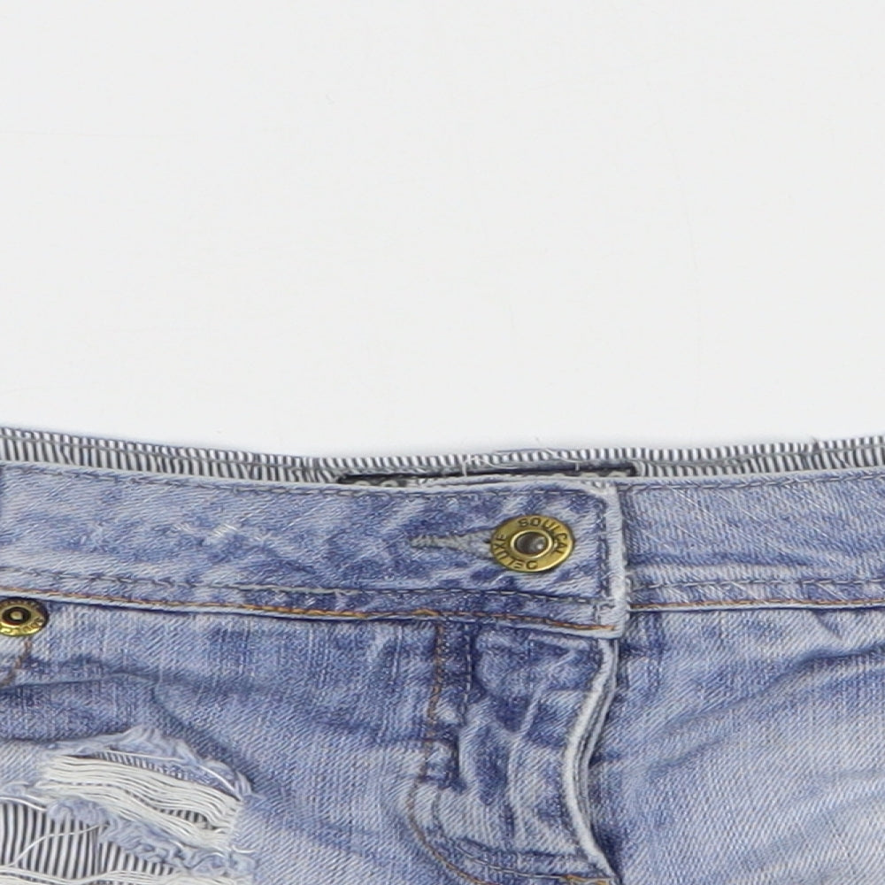 SoulCal&Co Womens Blue Cotton Hot Pants Shorts Size 12 L3 in Regular Button