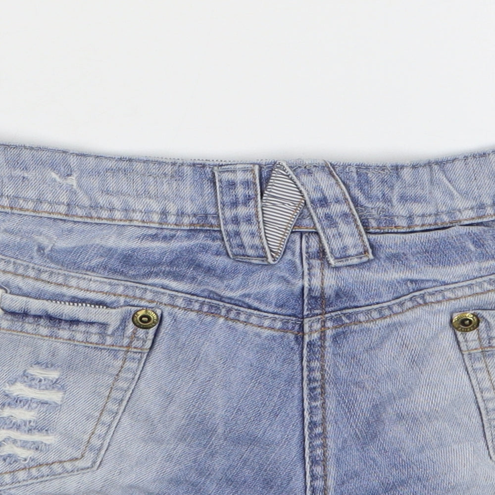 SoulCal&Co Womens Blue Cotton Hot Pants Shorts Size 12 L3 in Regular Button