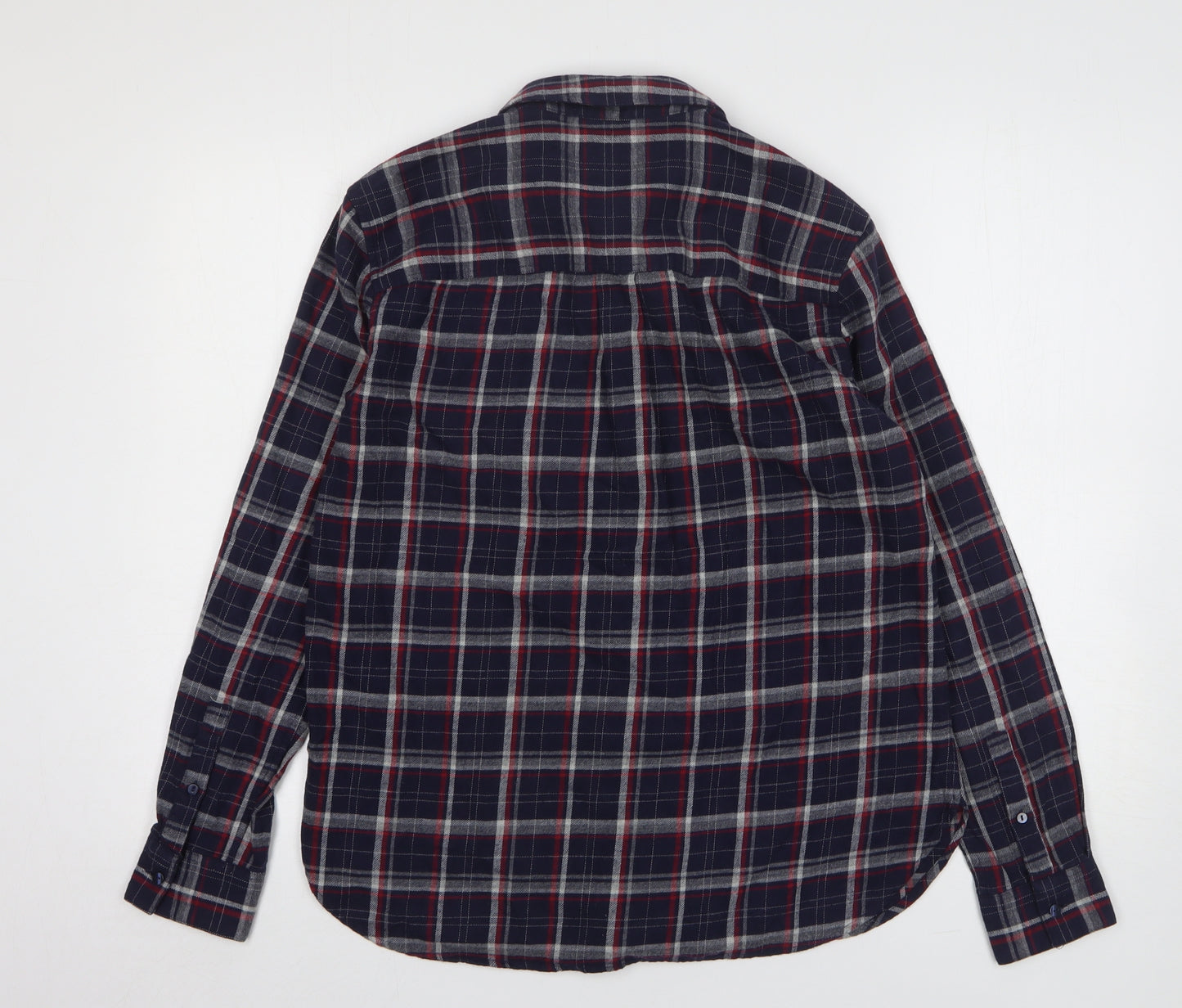 Jack Wills Womens Blue Check Cotton Basic Button-Up Size 12 Collared