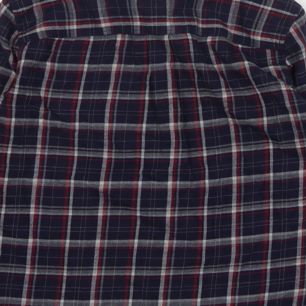 Jack Wills Womens Blue Check Cotton Basic Button-Up Size 12 Collared