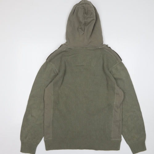 NEXT Mens Green Cotton Pullover Hoodie Size 2XL