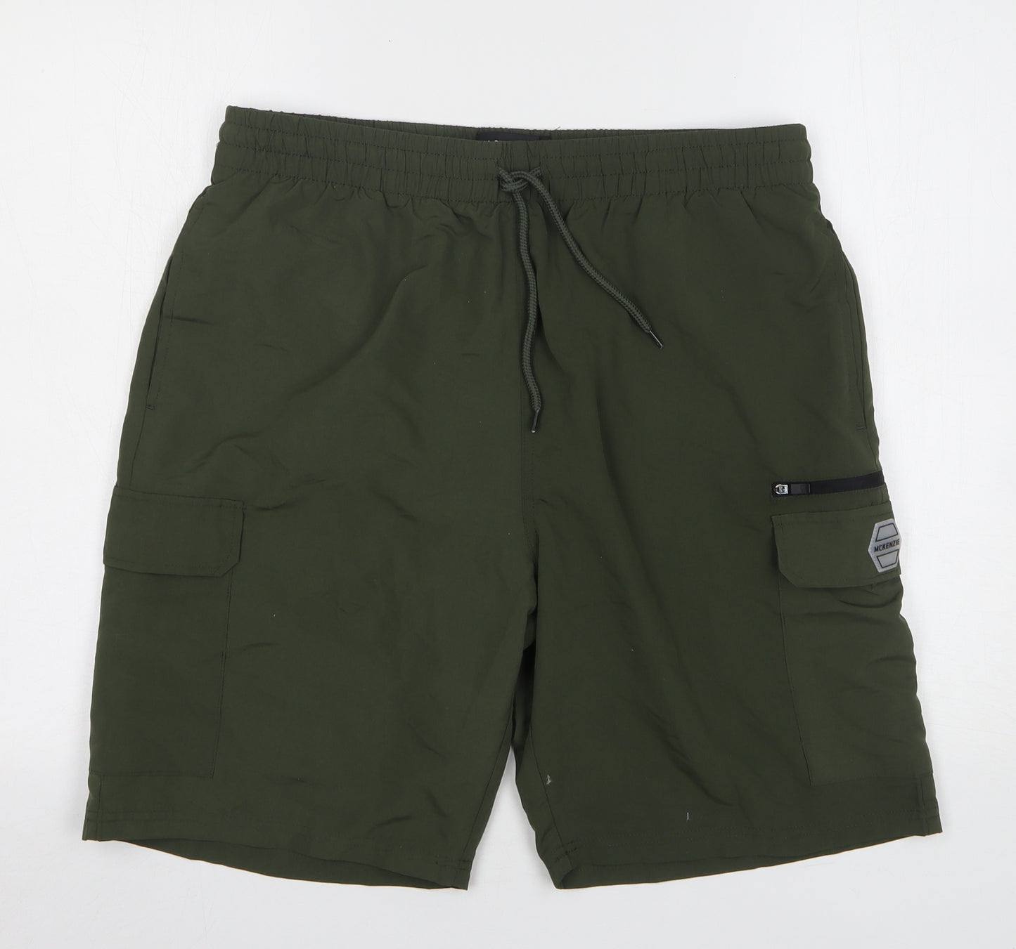 McKenzie Mens Green Polyester Cargo Shorts Size L L9 in Regular Drawstring