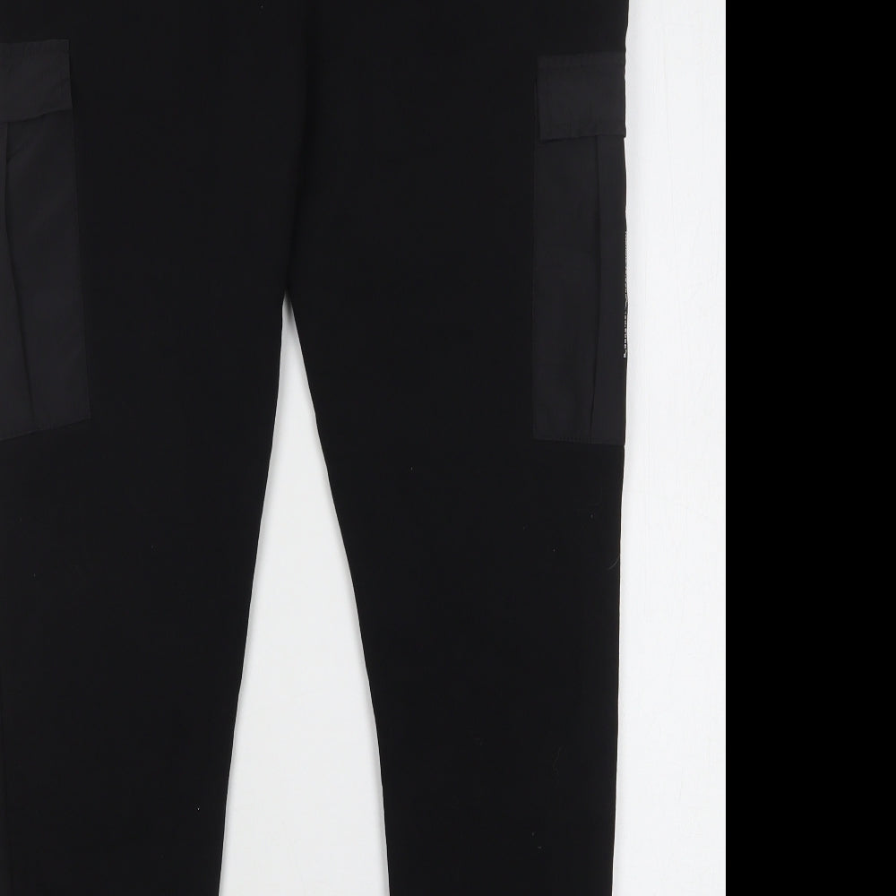 Okami Mens Black Cotton Sweatpants Trousers Size L L29 in Regular Drawstring