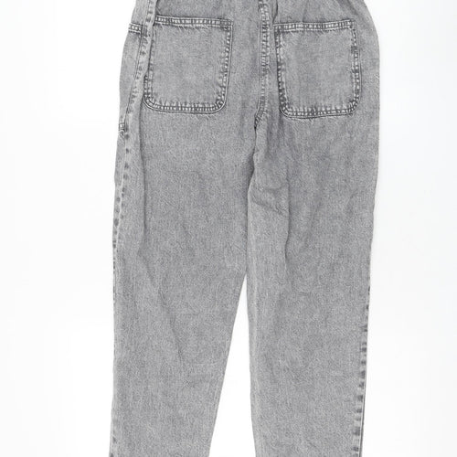 Dunnes Stores Womens Grey Cotton Straight Jeans Size 26 in L23 in Regular Zip