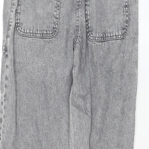 Dunnes Stores Womens Grey Cotton Straight Jeans Size 26 in L23 in Regular Zip