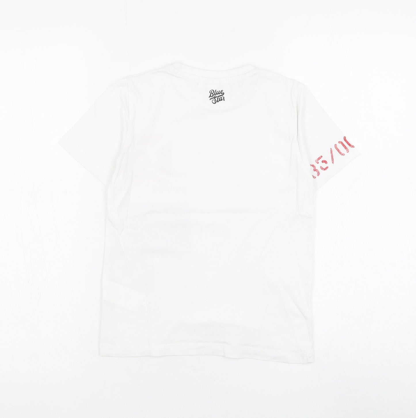 I Do Boys White Cotton Basic T-Shirt Size 7-8 Years Round Neck Pullover