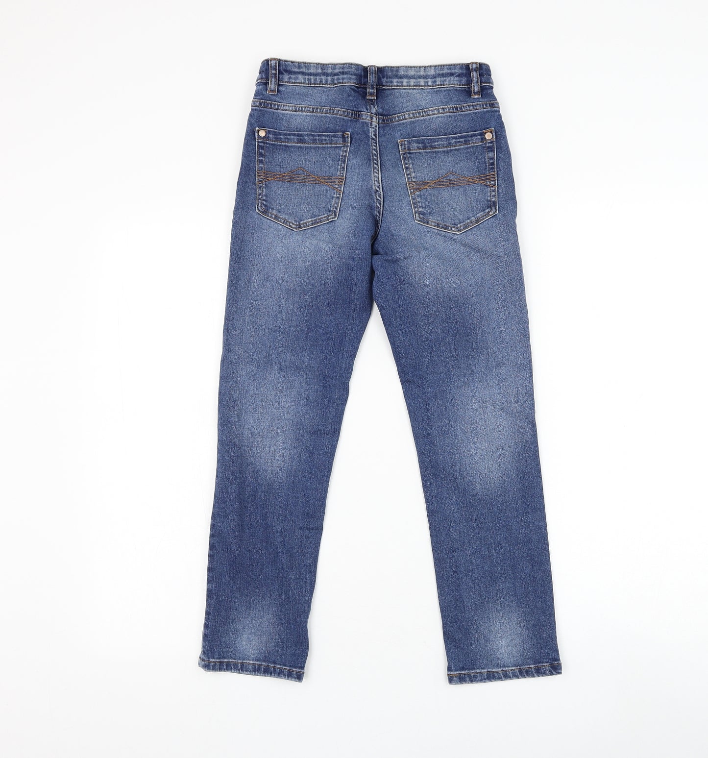 NEXT Boys Blue Cotton Straight Jeans Size 8 Years Regular Zip