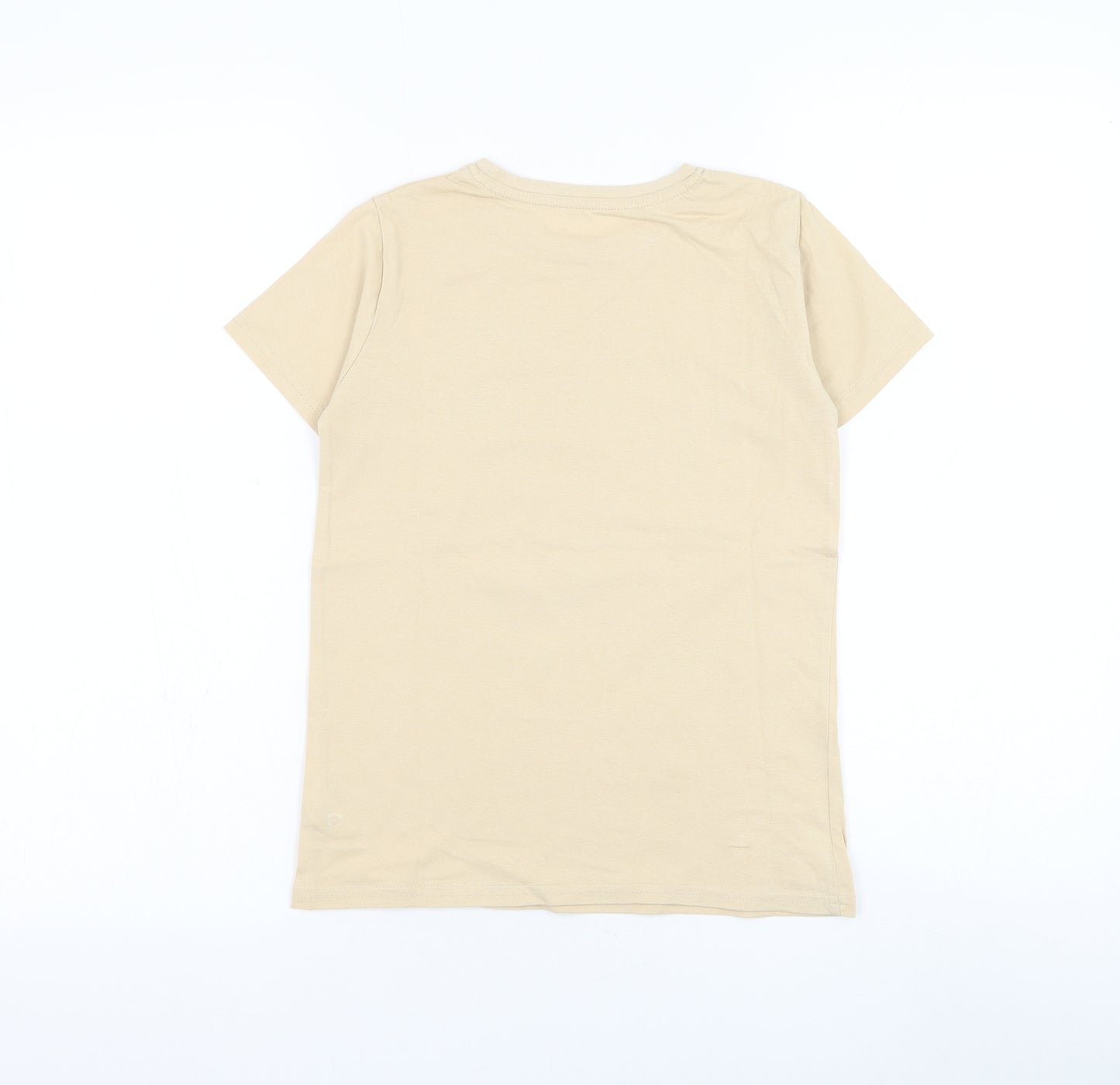 Dunnes Stores Boys Brown Cotton Basic T-Shirt Size 8-9 Years Round Neck Pullover - Tiger