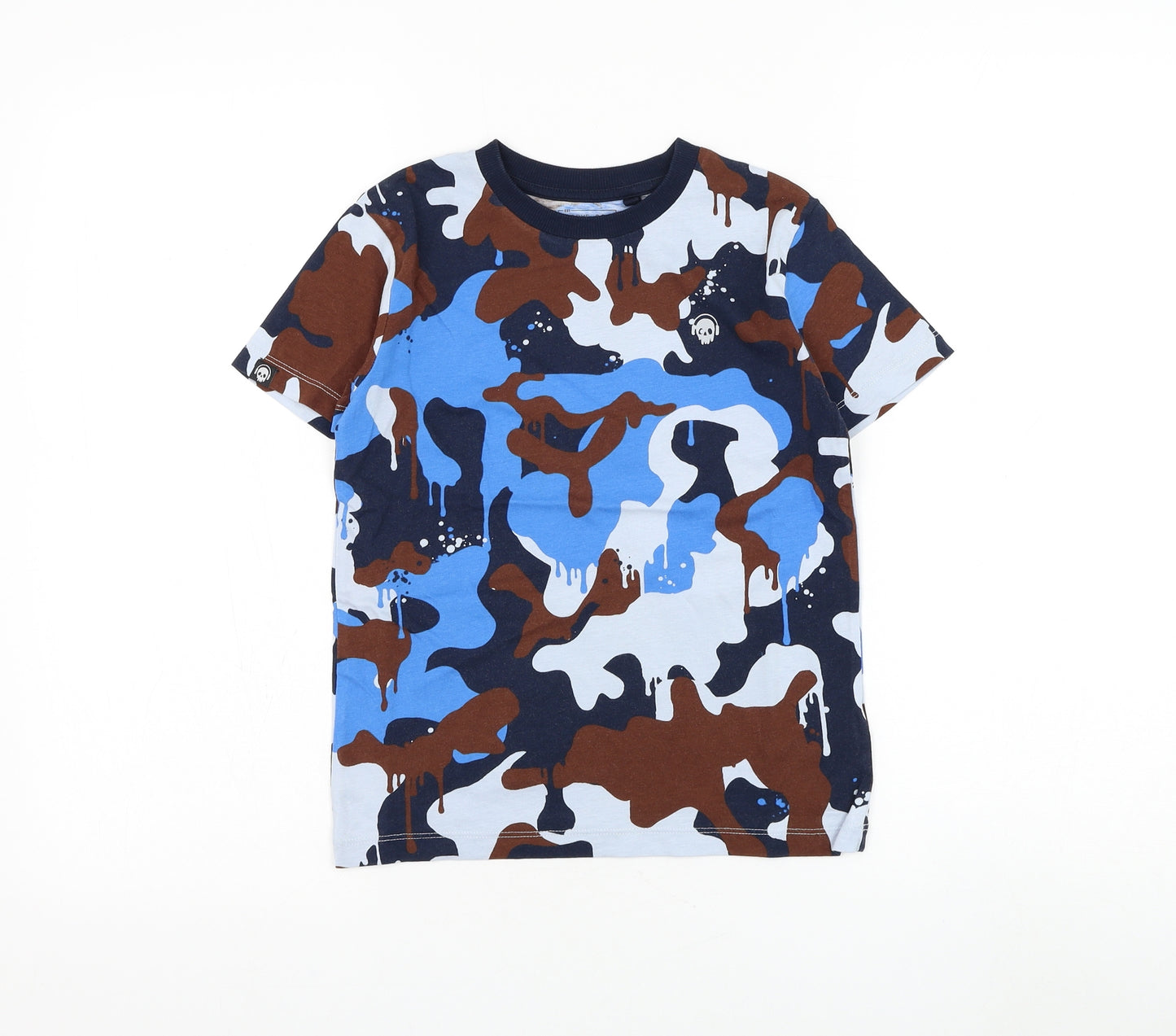 NEXT Boys Multicoloured Camouflage Cotton Basic T-Shirt Size 7 Years Round Neck Pullover
