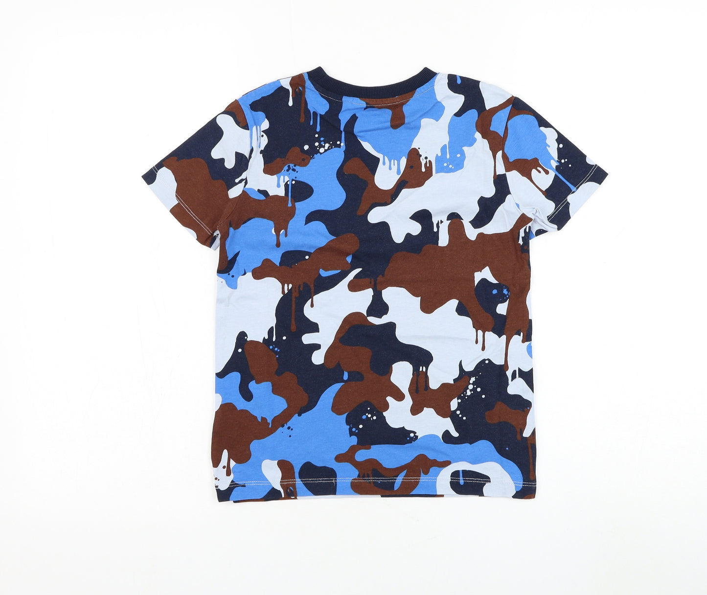 NEXT Boys Multicoloured Camouflage Cotton Basic T-Shirt Size 7 Years Round Neck Pullover