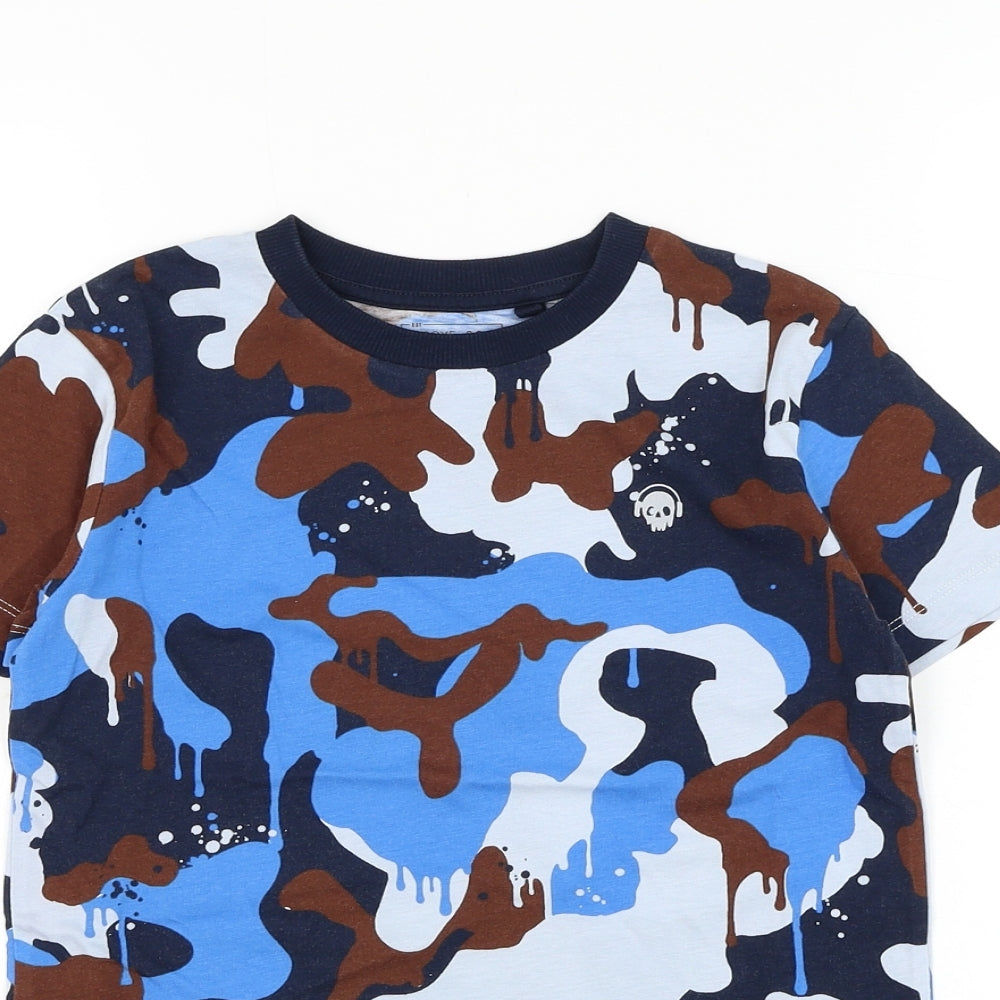NEXT Boys Multicoloured Camouflage Cotton Basic T-Shirt Size 7 Years Round Neck Pullover