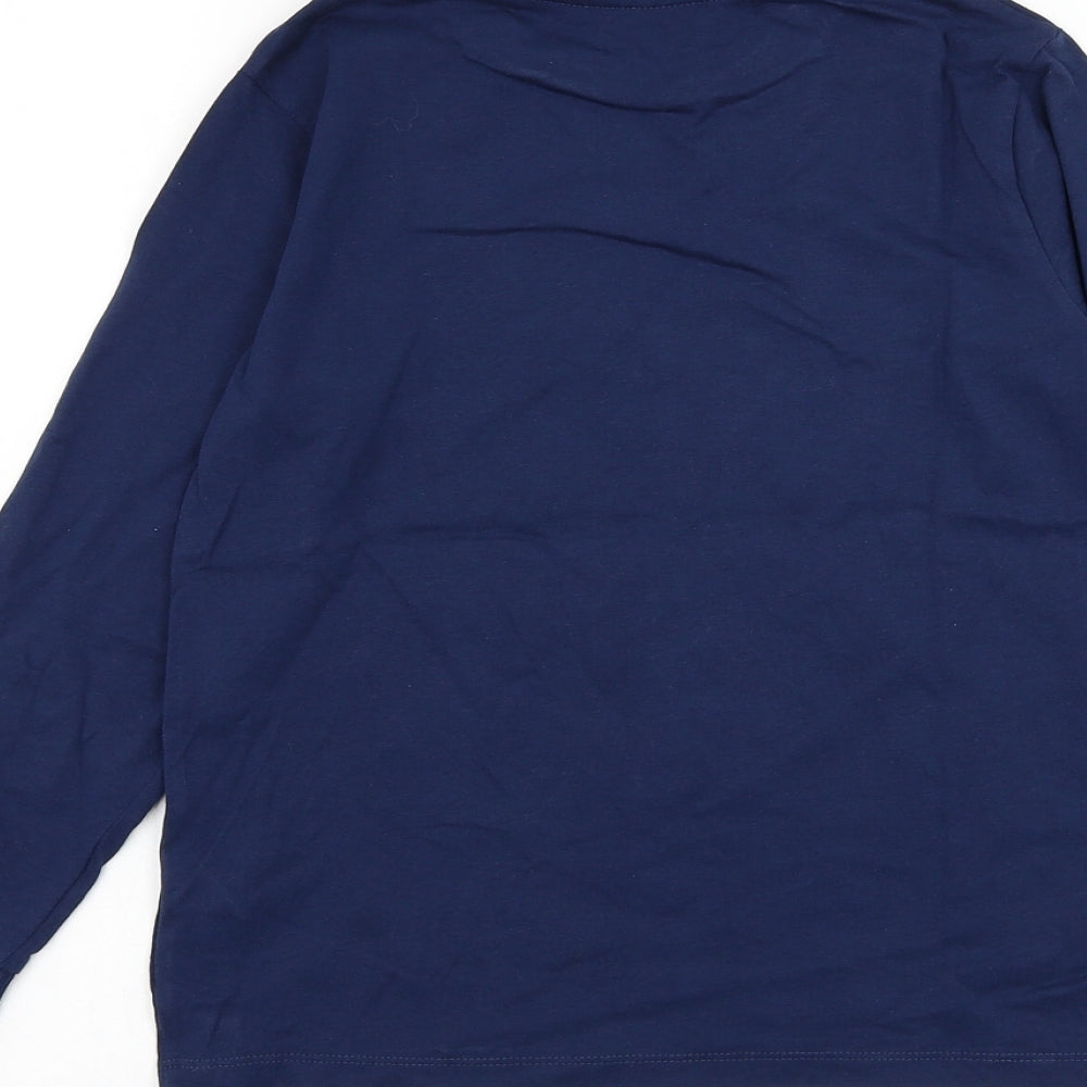 NEXT Boys Blue Cotton Basic T-Shirt Size 8 Years Round Neck Pullover - Motorcycle