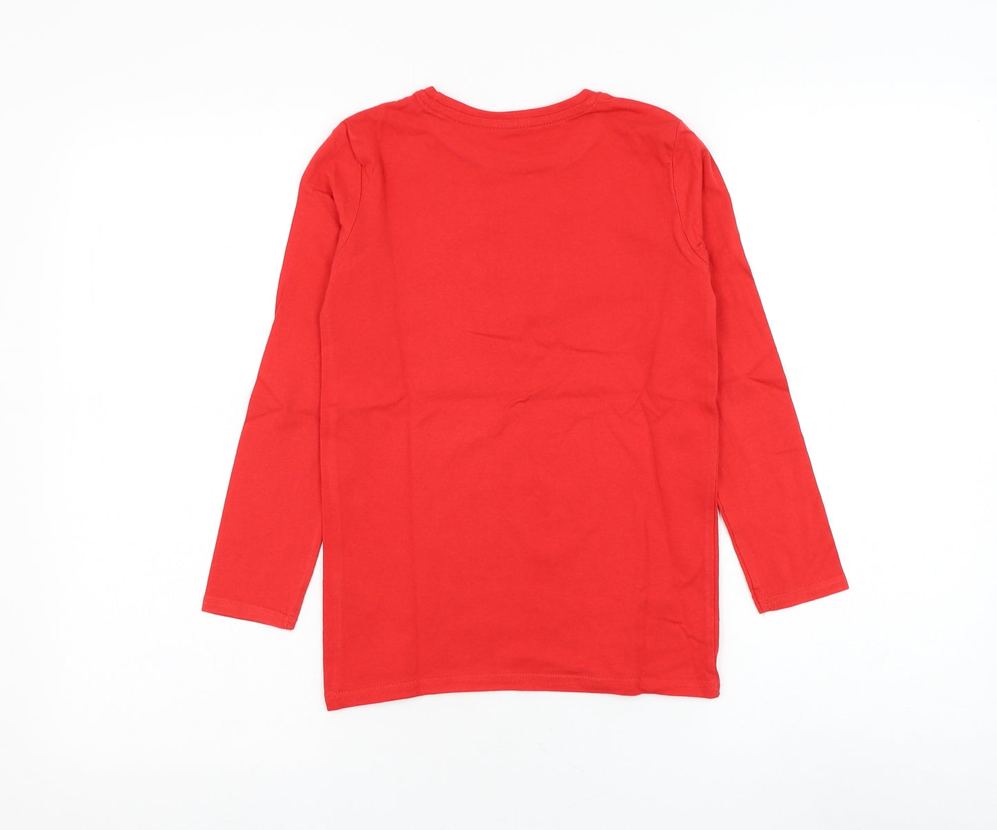 Dunnes Stores Boys Red Cotton Basic T-Shirt Size 8-9 Years Round Neck Pullover - Cycling, Skating