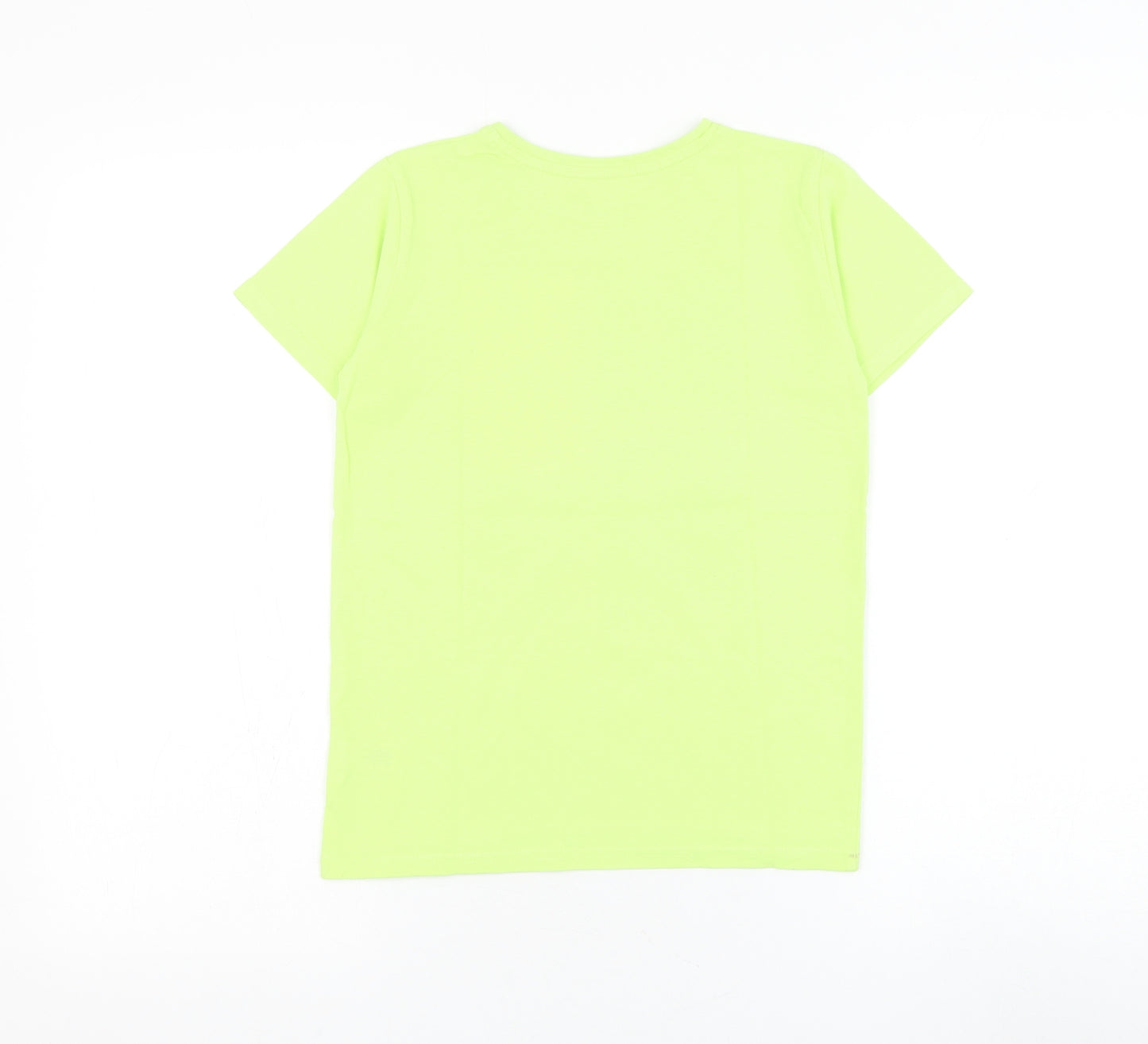 Dunnes Stores Boys Green Cotton Basic T-Shirt Size 8-9 Years Round Neck Pullover - Football