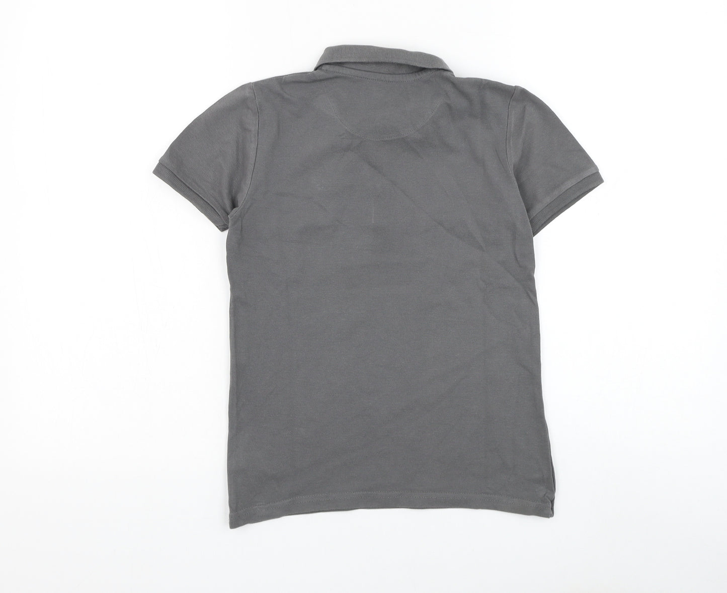 Farah Boys Grey Cotton Basic Polo Size 8-9 Years Collared Pullover