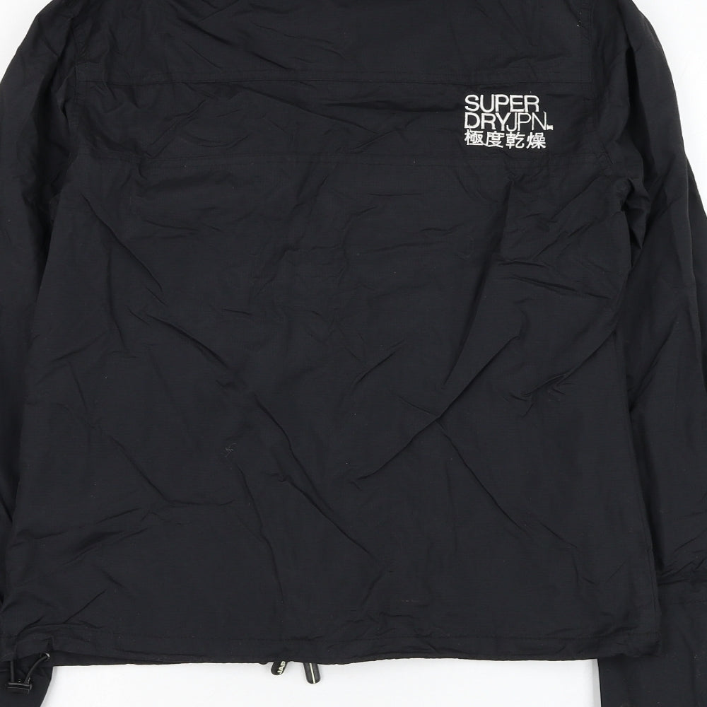Superdry Womens Black Windbreaker Coat Size L Zip