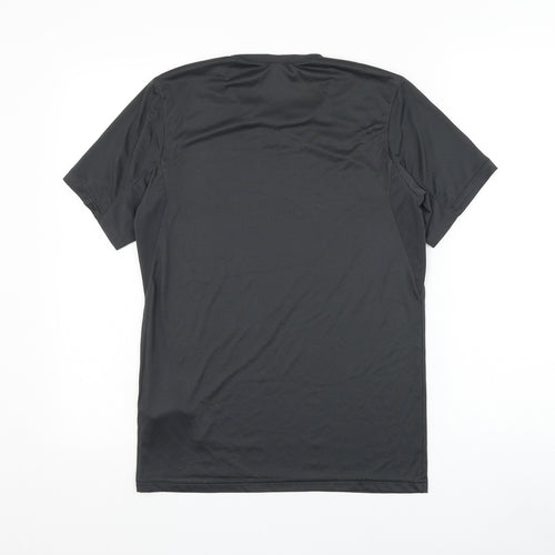 Quechua Mens Grey Polyester Basic T-Shirt Size S Round Neck Pullover