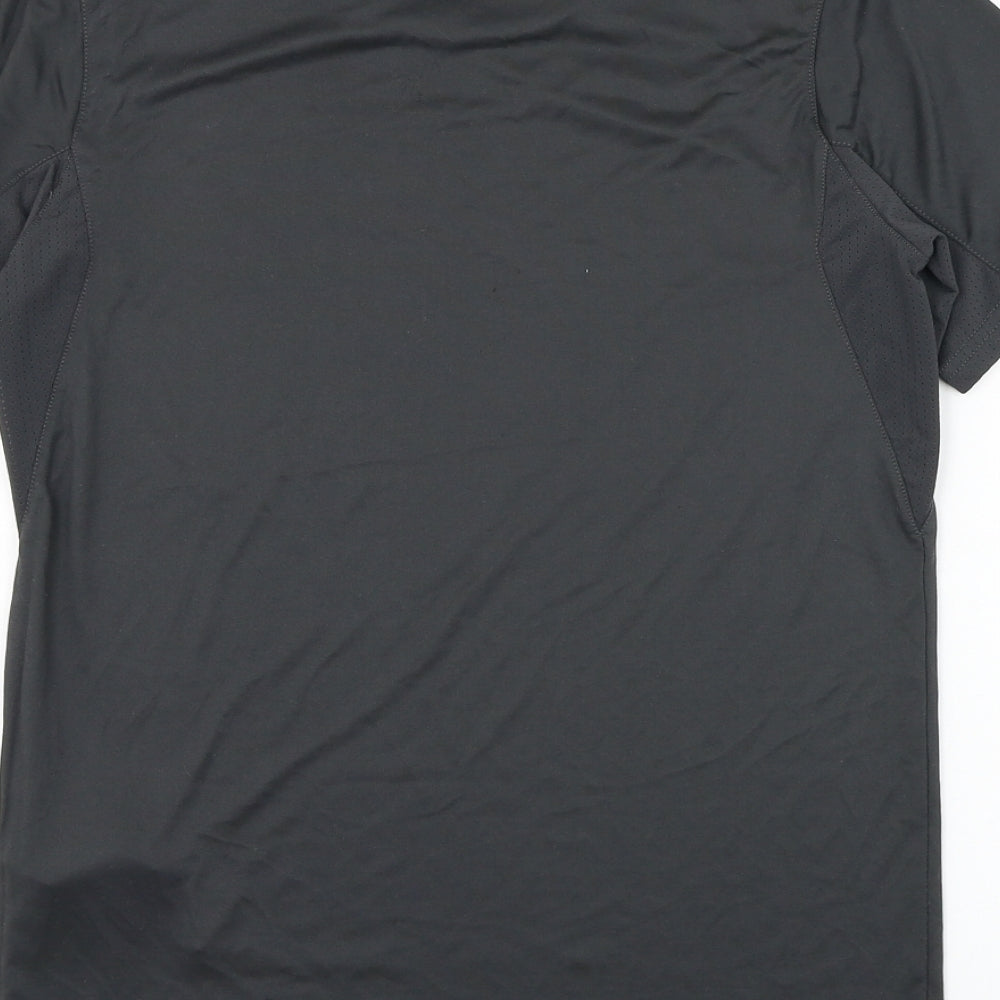 Quechua Mens Grey Polyester Basic T-Shirt Size S Round Neck Pullover