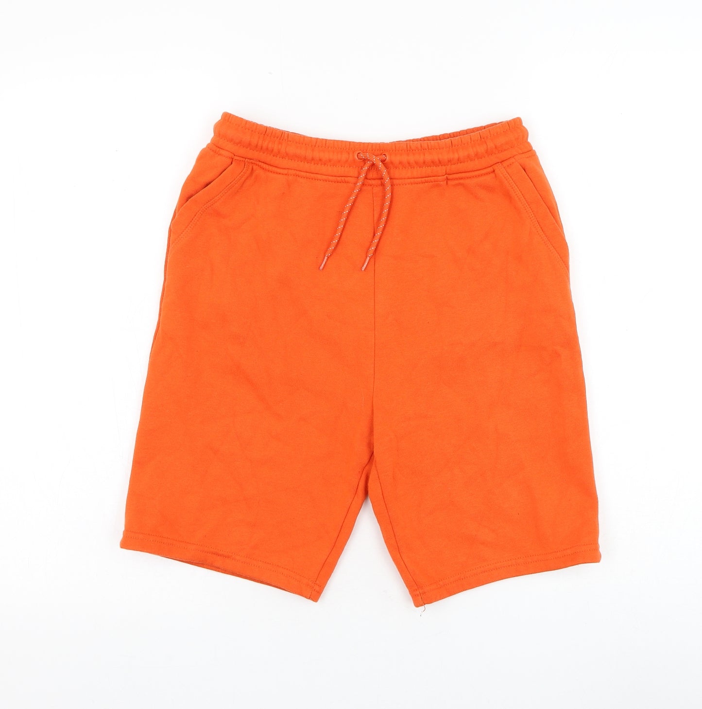 Primark Boys Orange Cotton Sweat Shorts Size 13-14 Years Regular Drawstring