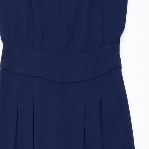 Warehouse Womens Blue Polyester Jumpsuit One-Piece Size 12 L28 in Zip