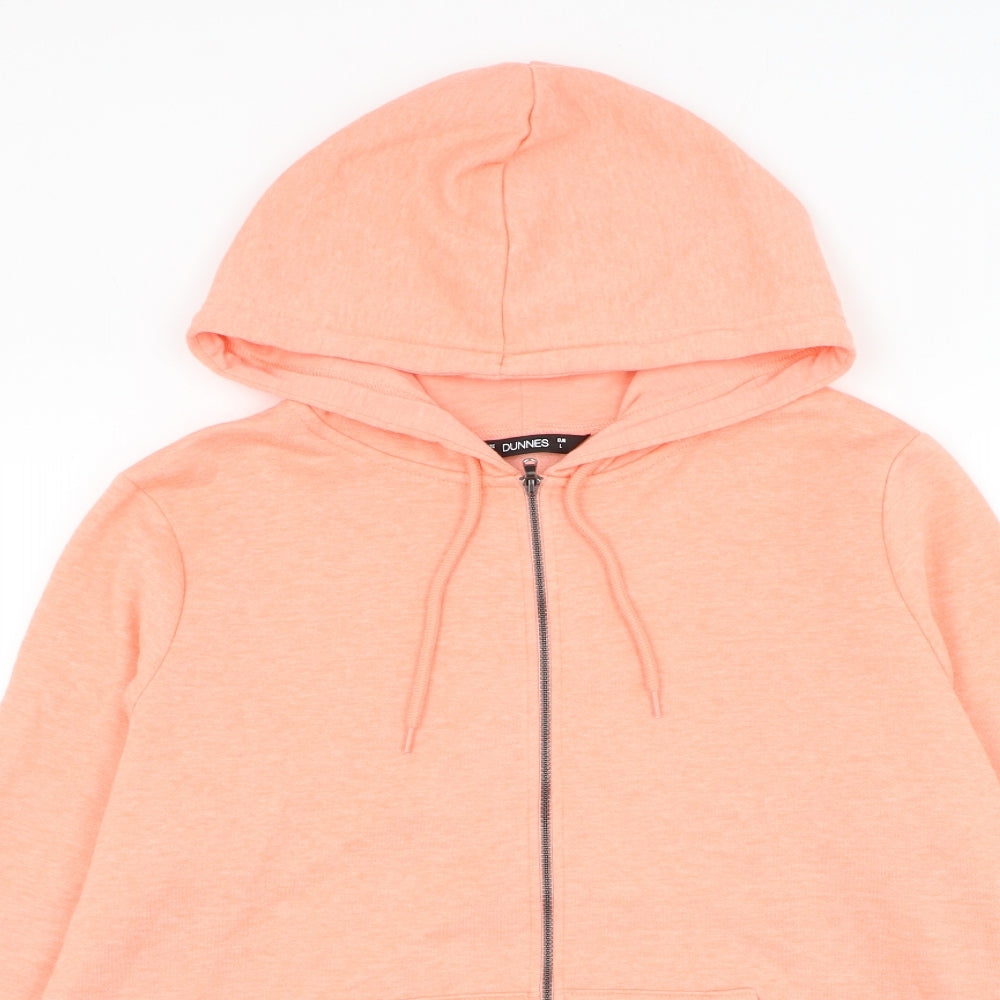 Dunnes Stores Womens Pink Polyester Full Zip Hoodie Size L Zip