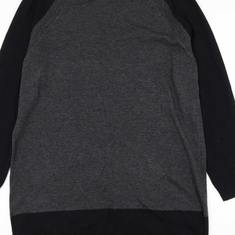 Marks and Spencer Womens Grey V-Neck Wool Cardigan Jumper Size 14