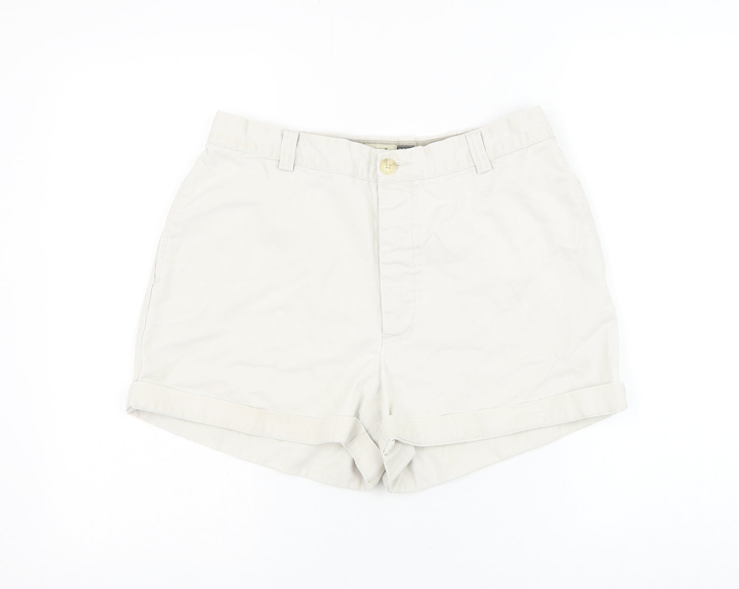 Gap Womens Ivory Cotton Chino Shorts Size 12 L3 in Regular Zip