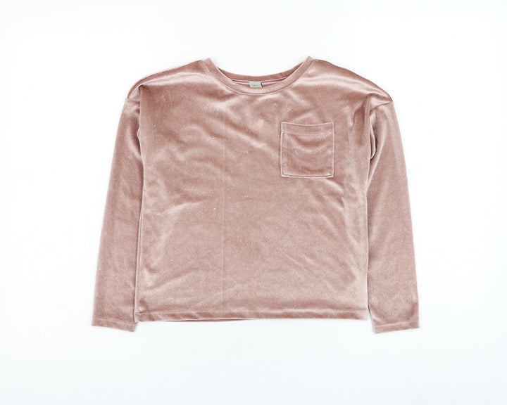 TU Girls Pink Polyester Pullover Sweatshirt Size 8 Years Pullover