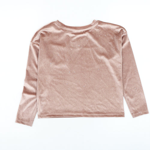 TU Girls Pink Polyester Pullover Sweatshirt Size 8 Years Pullover