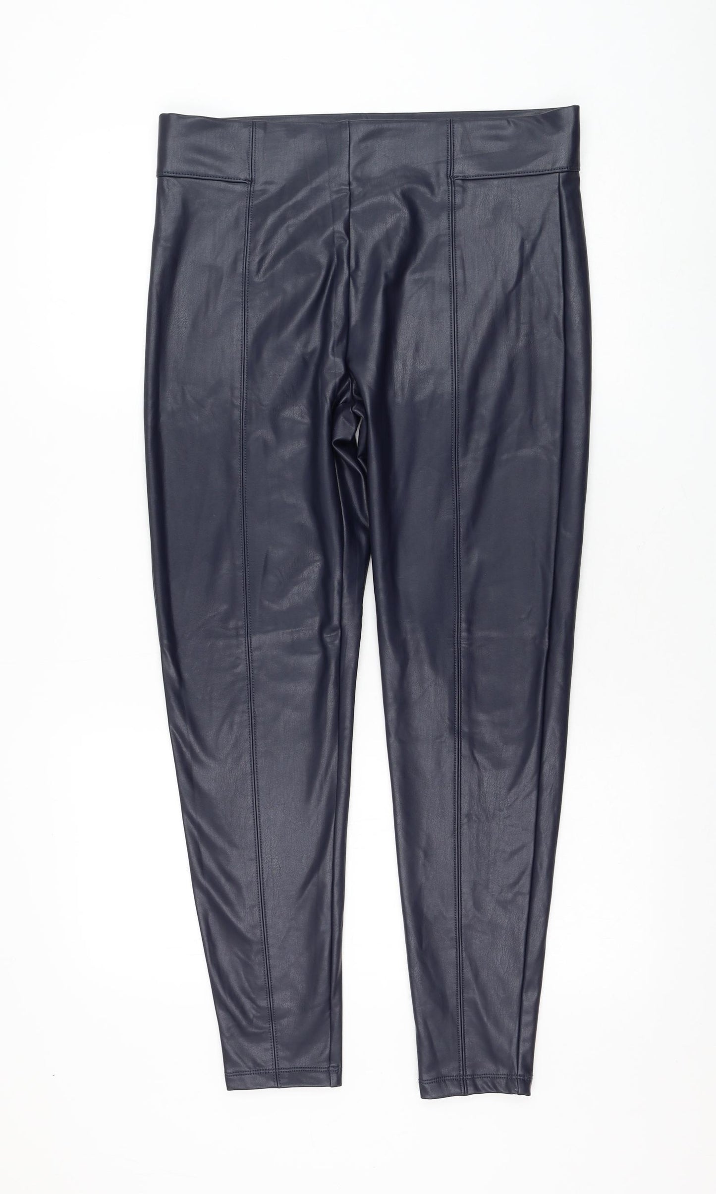 Marks and Spencer Womens Blue Polyester Capri Leggings Size 14 L28 in