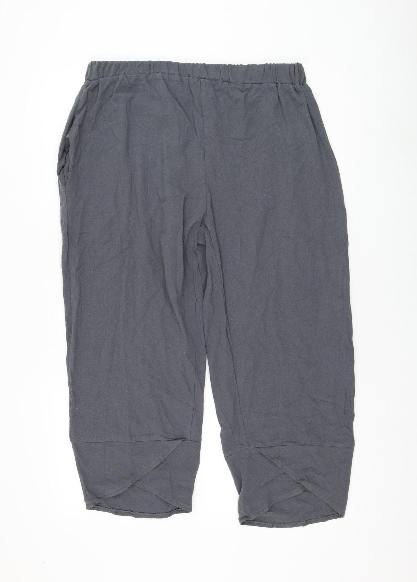 Preworn Womens Grey Cotton Cropped Trousers Size 2XL L23 in Regular