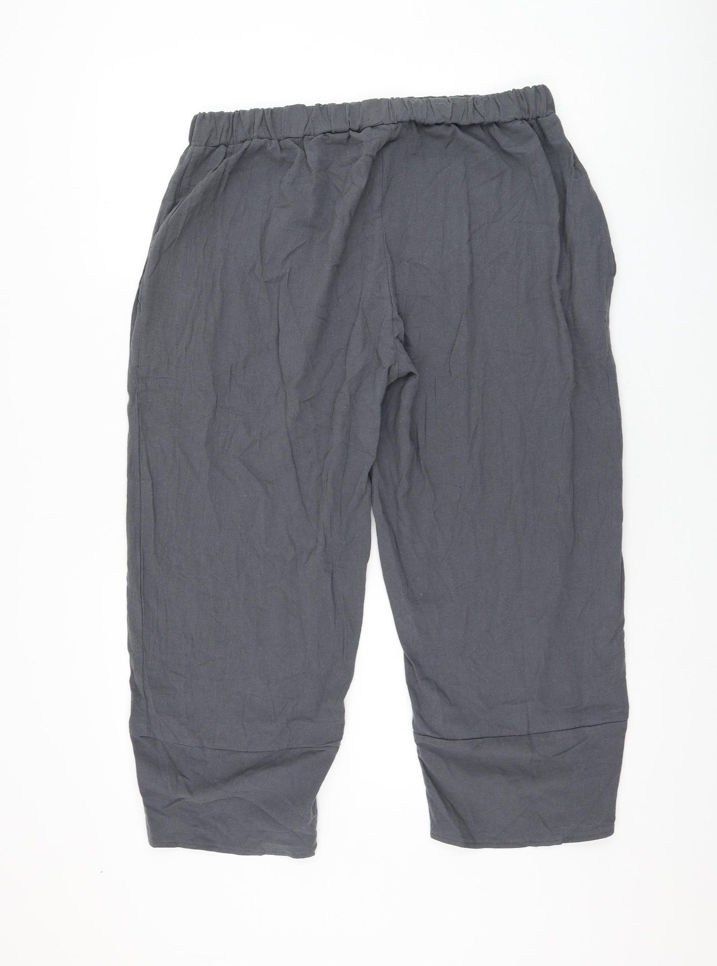 Preworn Womens Grey Cotton Cropped Trousers Size 2XL L23 in Regular