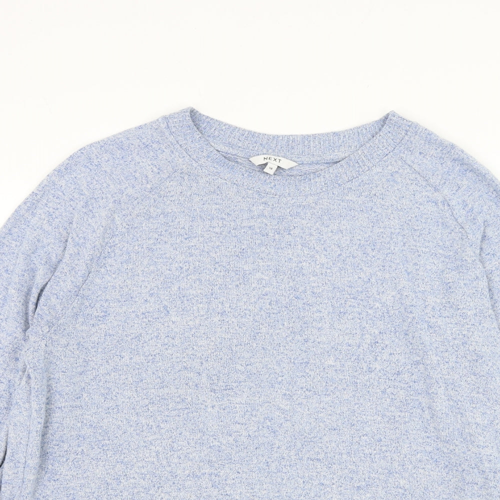 NEXT Womens Blue Round Neck Viscose Pullover Jumper Size 16
