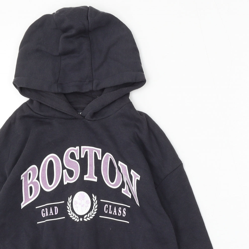 Primark Girls Blue Cotton Pullover Hoodie Size 9-10 Years - Boston