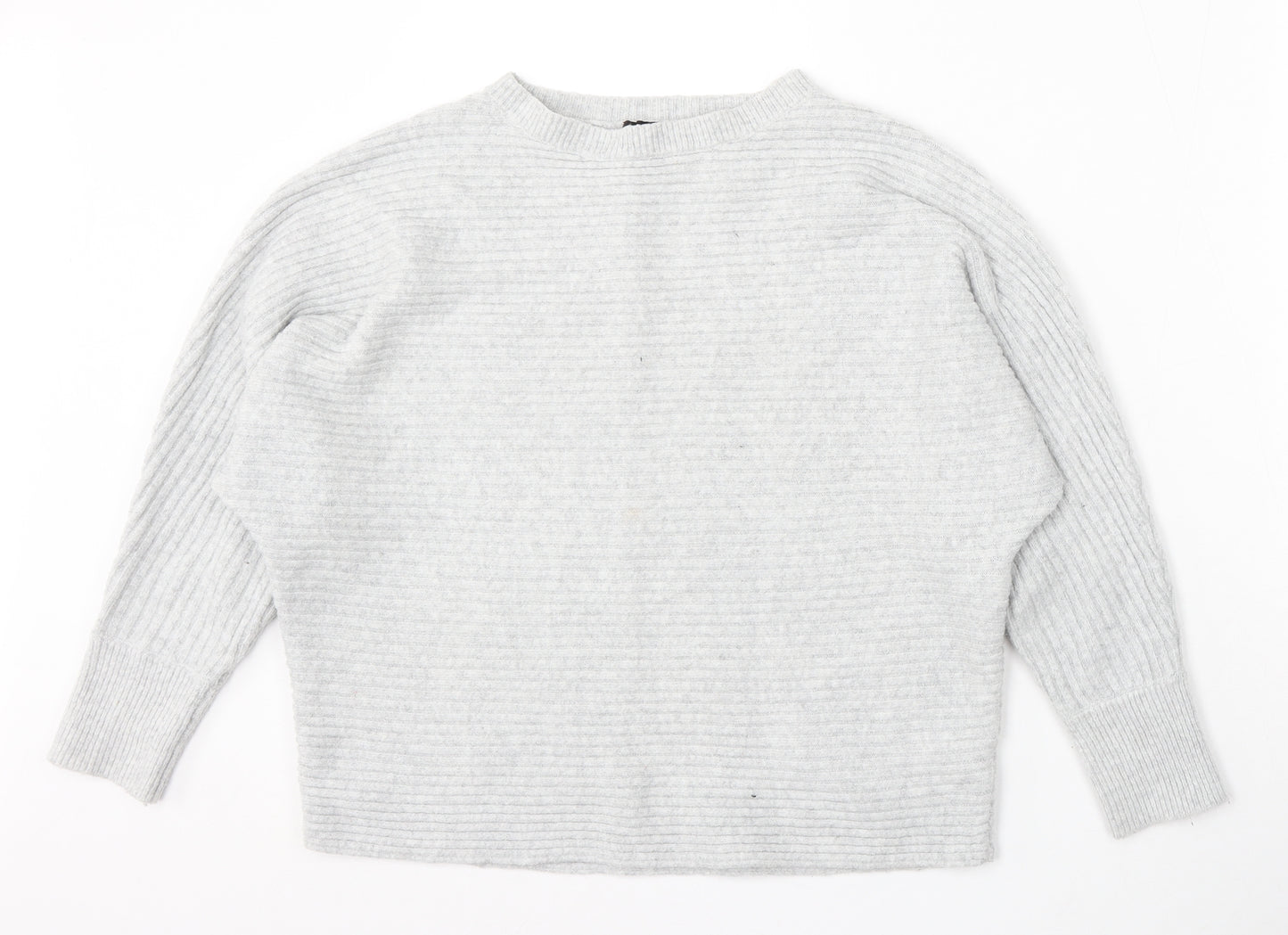 F&F Womens Grey Round Neck Polyester Pullover Jumper Size L