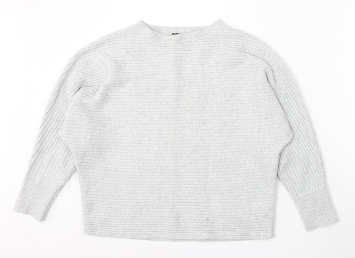 F&F Womens Grey Round Neck Polyester Pullover Jumper Size L