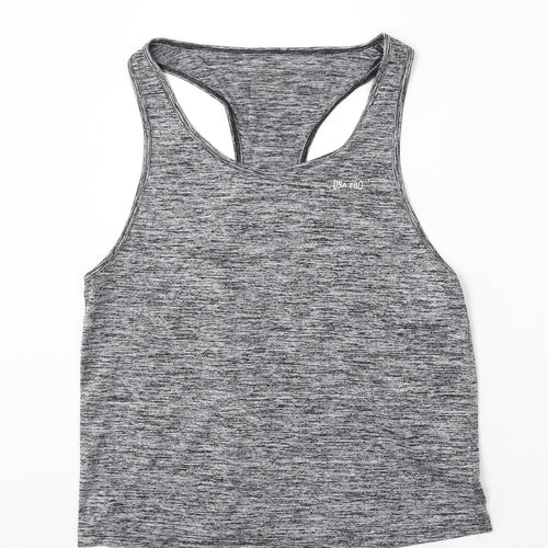 USA Pro Womens Grey Polyester Basic Tank Size L Round Neck