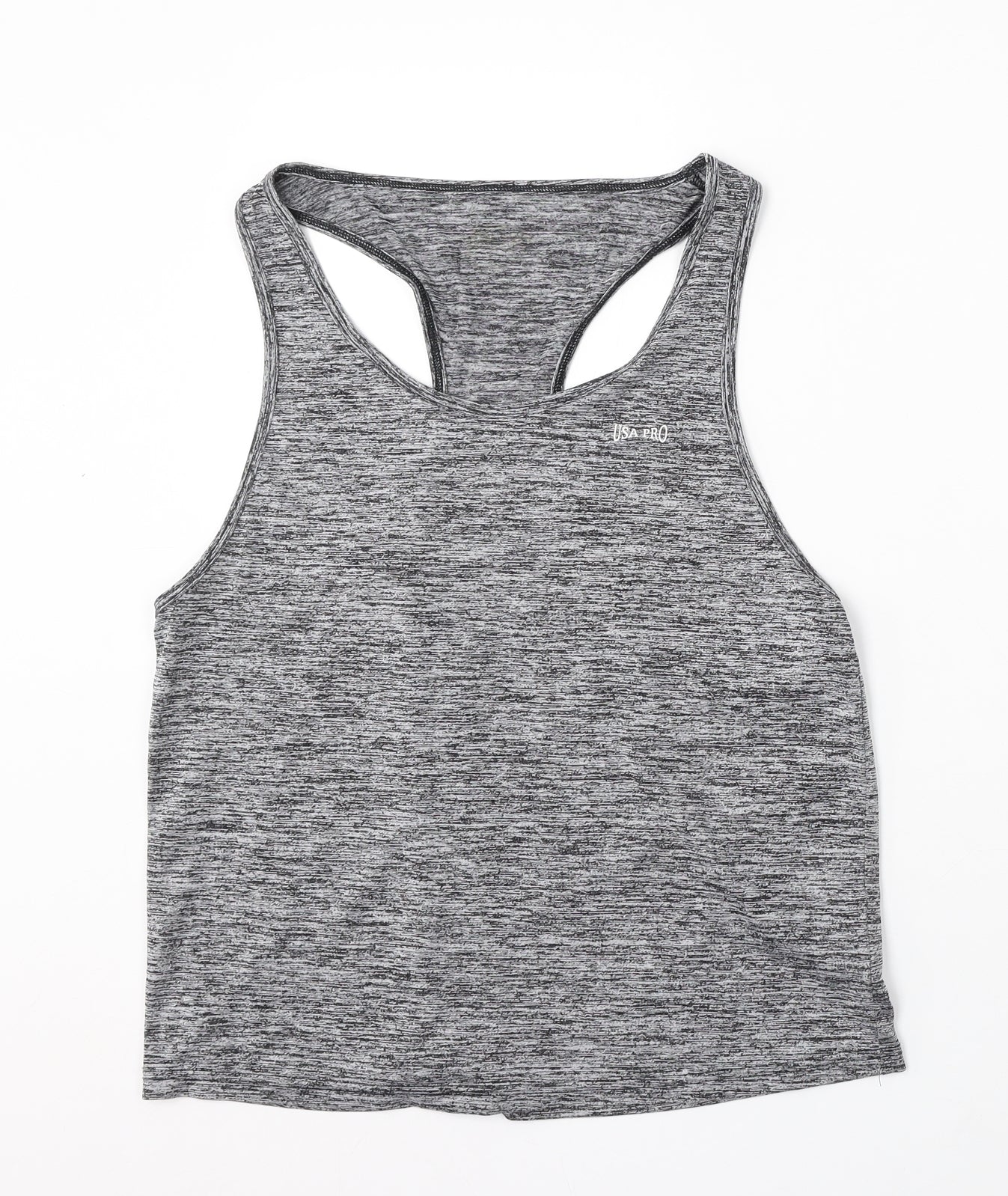 USA Pro Womens Grey Polyester Basic Tank Size L Round Neck