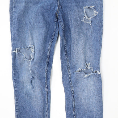 George Womens Blue Polyester Skinny Jeans Size 32 L28 in Regular Button