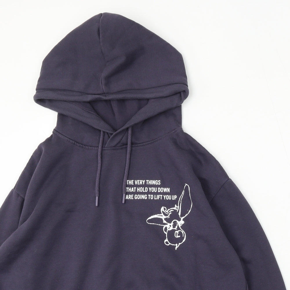 Primark Womens Blue Polyester Pullover Hoodie Size 12 - Disney Dumbo