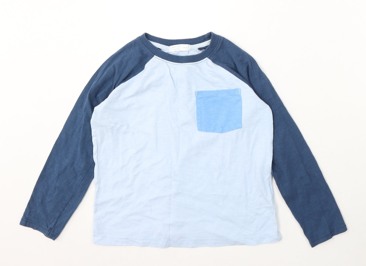 Leigh Tucker Boys Blue Cotton Basic T-Shirt Size 10-11 Years Round Neck