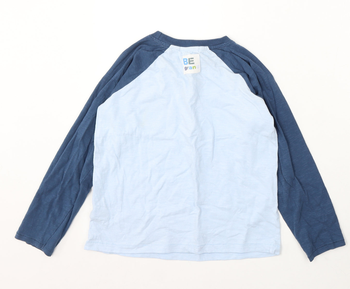 Leigh Tucker Boys Blue Cotton Basic T-Shirt Size 10-11 Years Round Neck